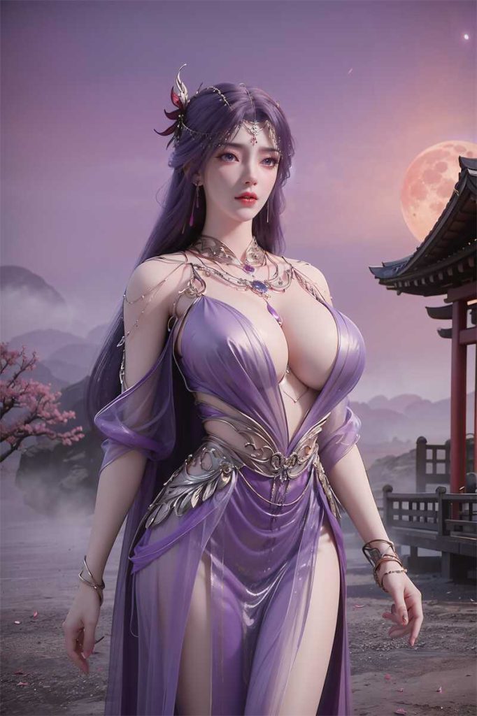 图片[2]-[第717期] [完美世界] [云曦 · 紫色系列] AI国漫 性感女神 [160P]-AI动漫